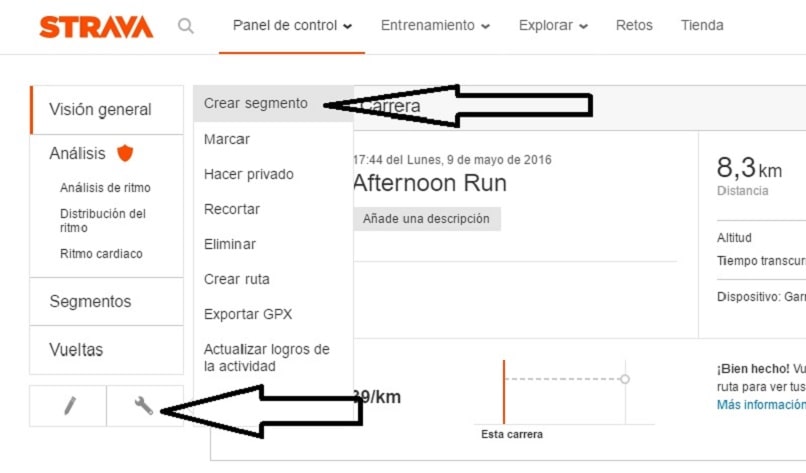 Create segments with strava web