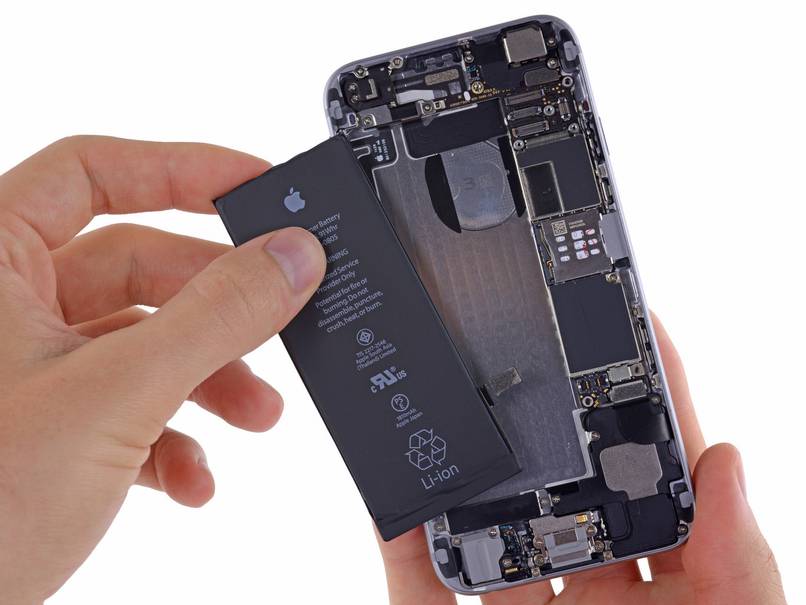 How do I properly remove the battery from my iPhone without damaging the components