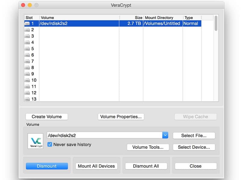 veracrypt encrypted disk mac