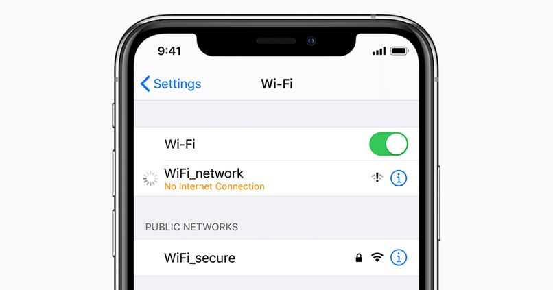 View wifi options on iPhone