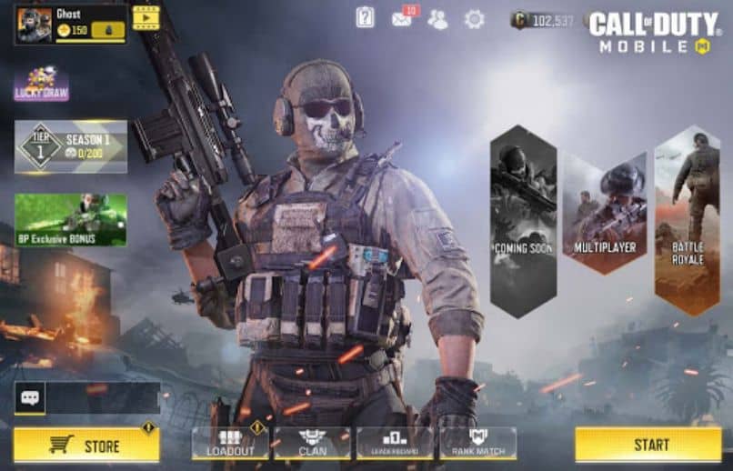 Call of Duty mobile main interface