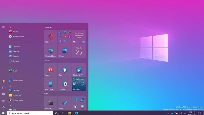 Windows 10 menu