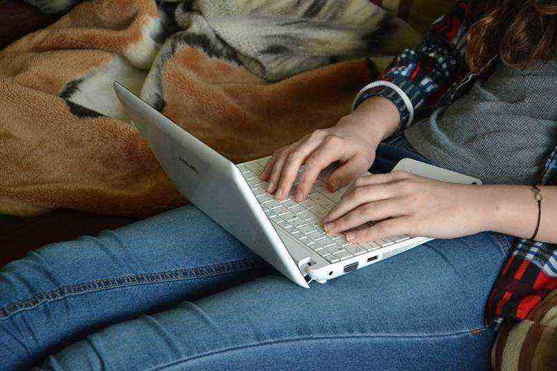 girl using computer