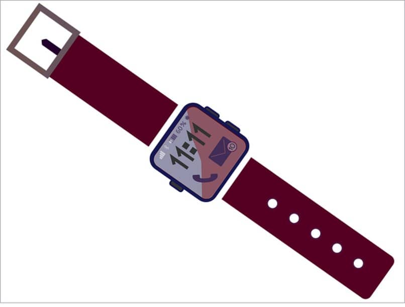 Burgundy Buckle Smart Watch 