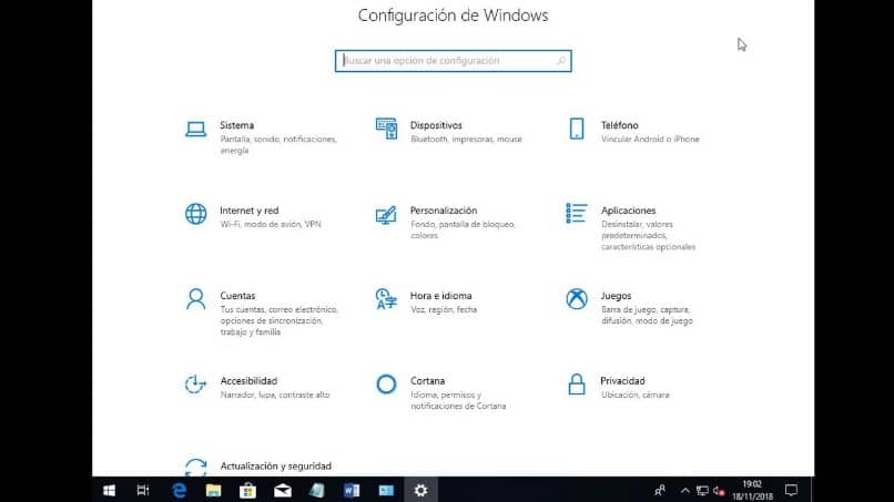 Windows 10 settings window