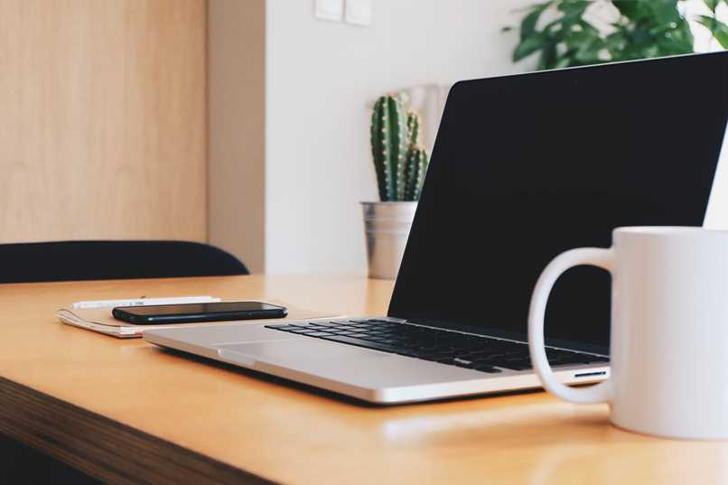 computer on table