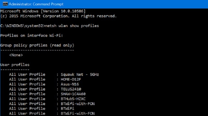 View wifi network history with cmd command in Windows 10